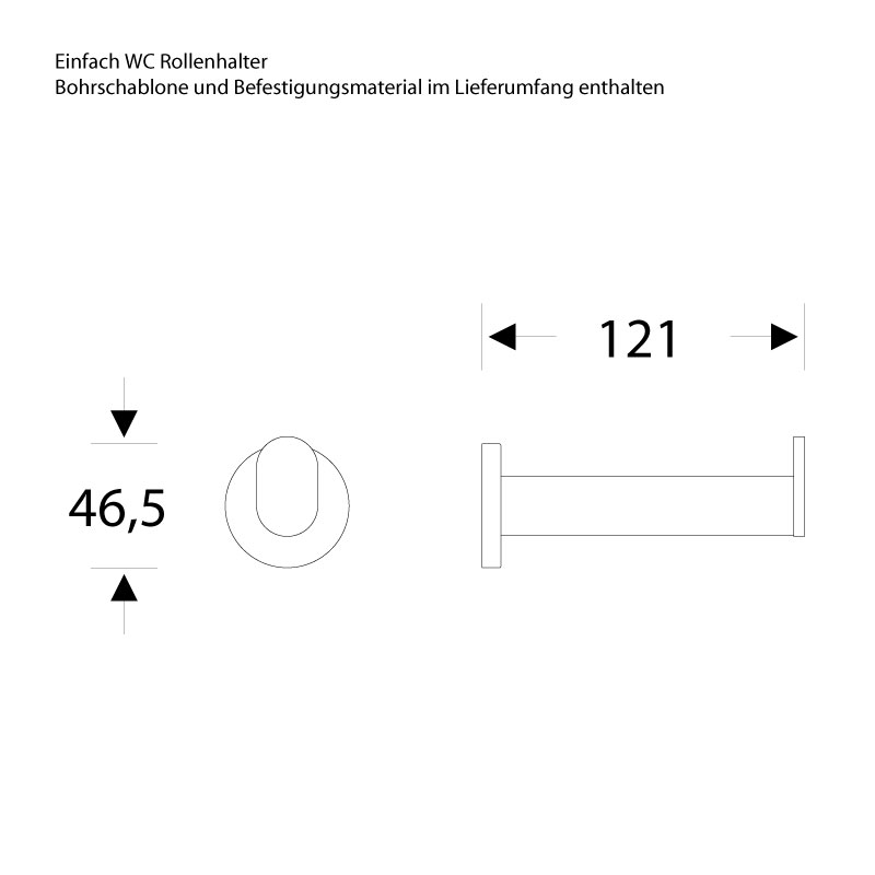 Ersatz Toilettenpapierhalter - eine WC Papier Rolle - Edelstahl - ErgoSystem Metric