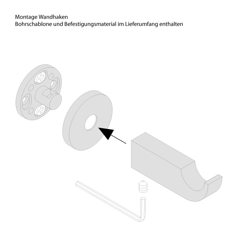 Bademantel - Handtuchhalter - Haken - Lang - FSB Metric Edelstahl