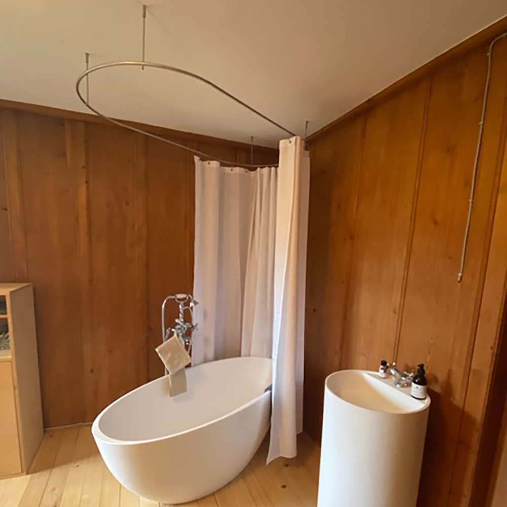 Duschvorhangstange Badewanne - Oval - 12mm Edelstahl Duschvorhangstange Badewanne - Oval - 12mm Edelstahl