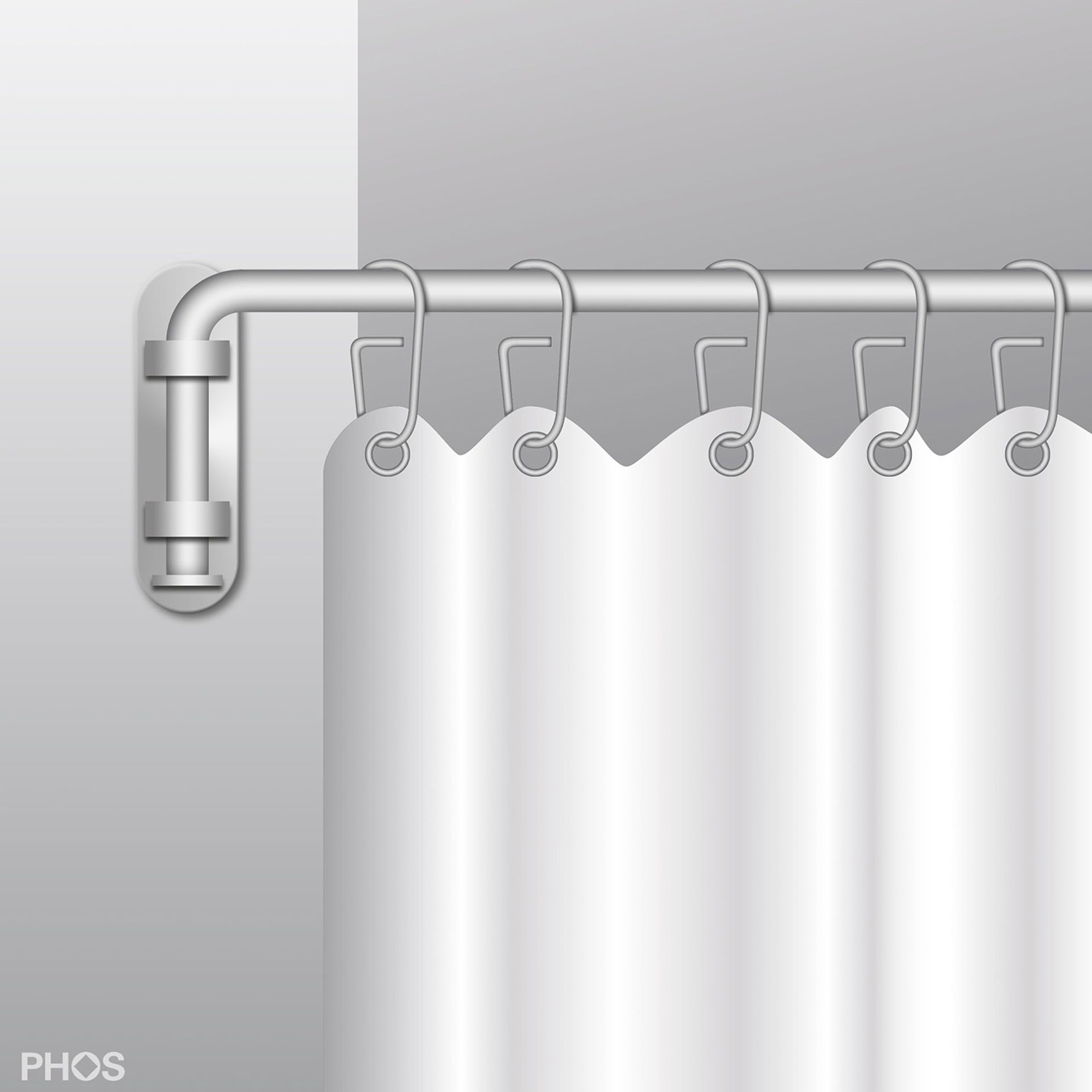 Duschvorhangstange - Schwenkbar - Duschvorhangstange - Schwenkbar -