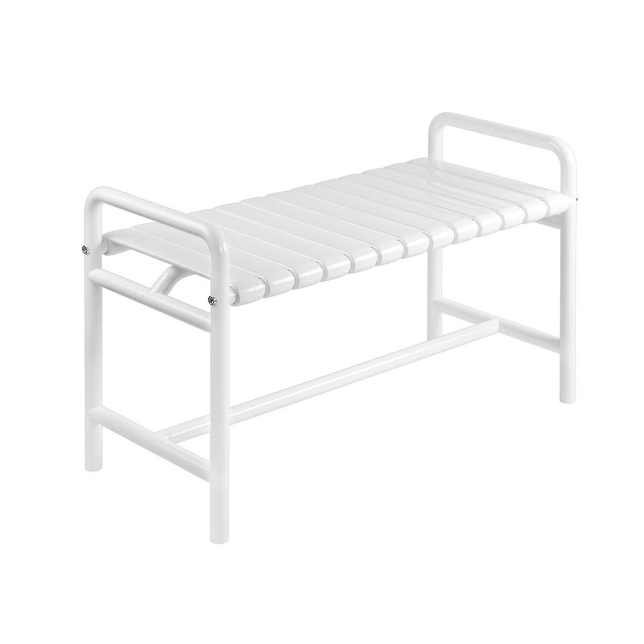 Stabile HEWI Duschbank 801 mit Haltegriffen Stabile, extra breite Duschbank von HEWI (Serie 801) für übergewichtige Personen, mit Haltegriffen und robustem Stahlkern für maximale Sicherheit in barrierefreien Duschen.