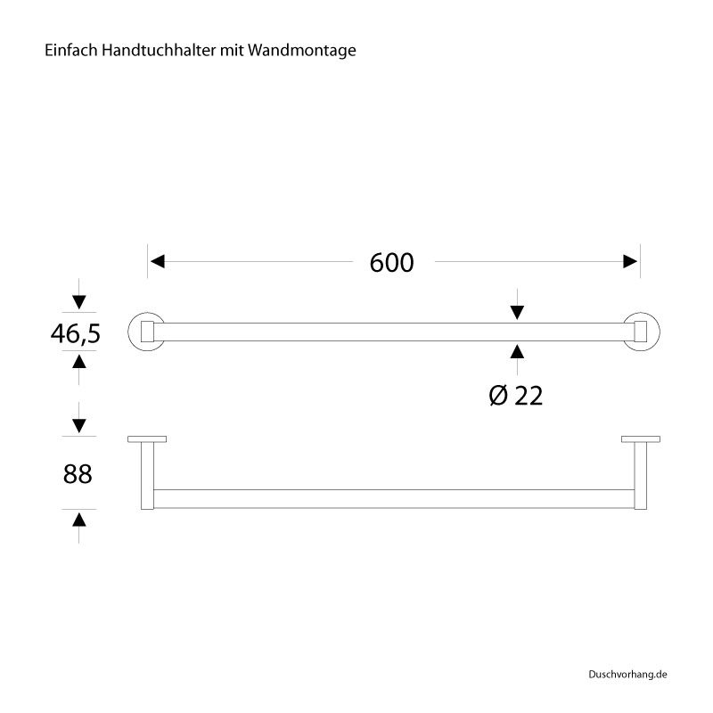 Handtuchhalter Wand für Bad Dusche WC - Einfach - Edelstahl - ErgoSystem Metric Handtuchhalter Wand für Bad Dusche WC - Einfach - Edelstahl - ErgoSystem Metric