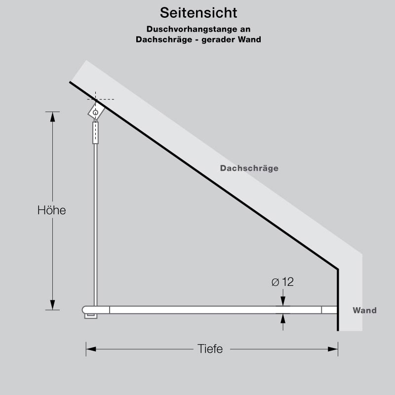Flexible Duschstangen Halterung für schräge Wände Flexible Duschstangen Halterung für schräge Wände