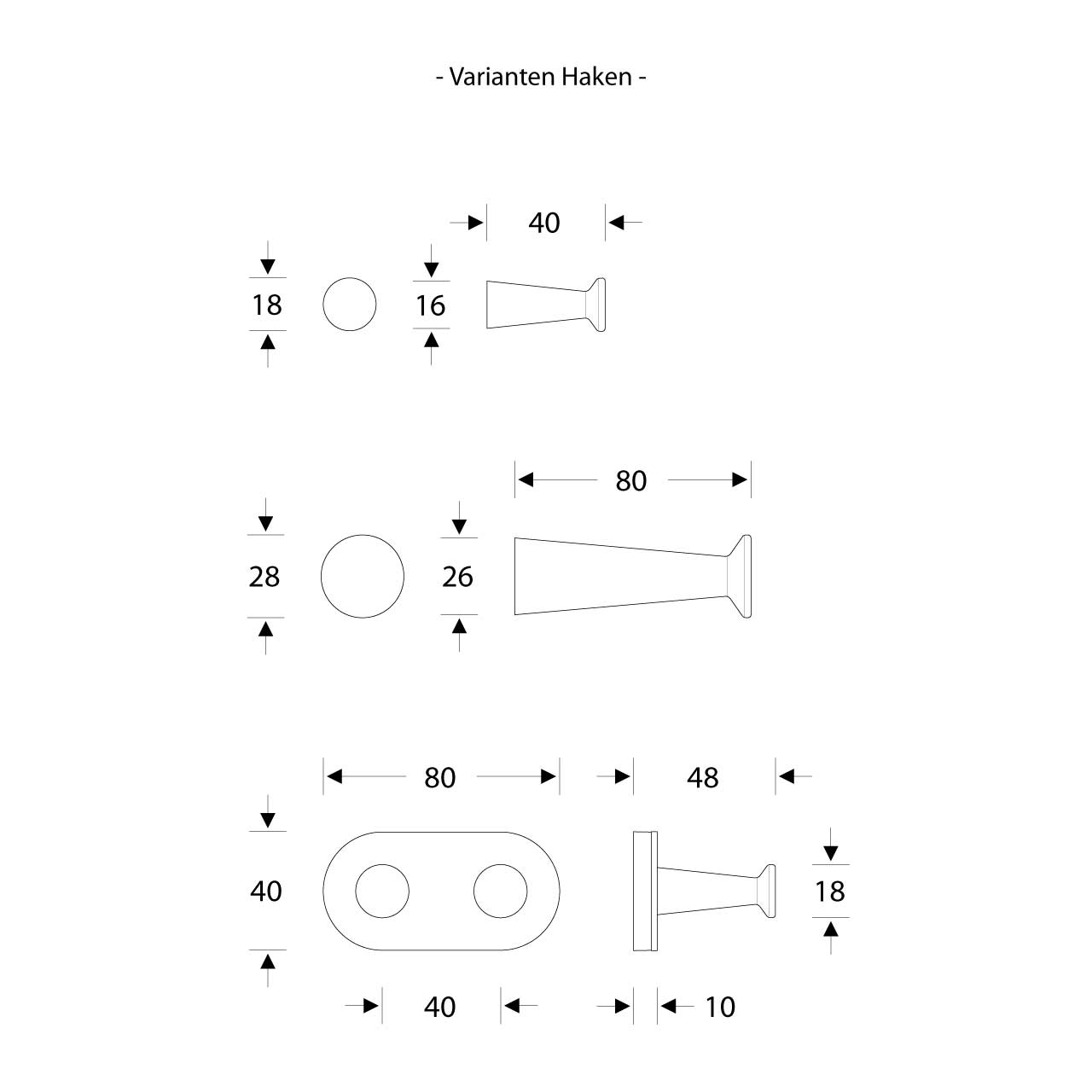 Design Handtuchhaken Dusche Bad WC - A100