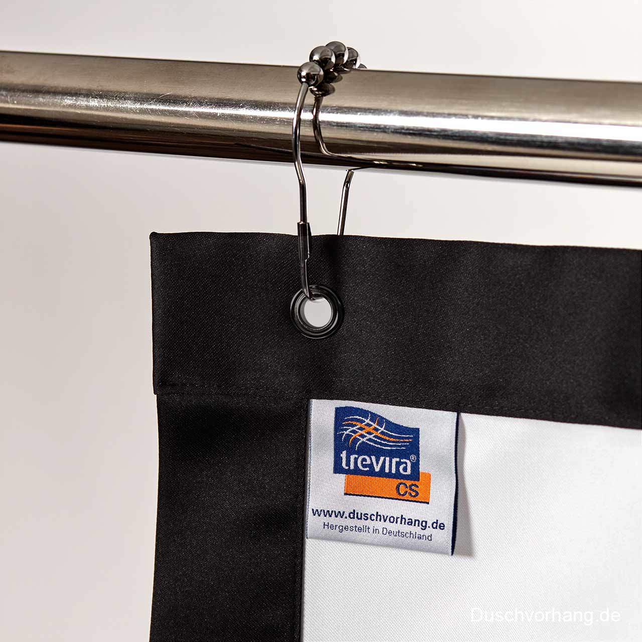 Textil Duschvorhang CADRE - Schwarz Weiß Textil Duschvorhang CADRE - Schwarz Weiß