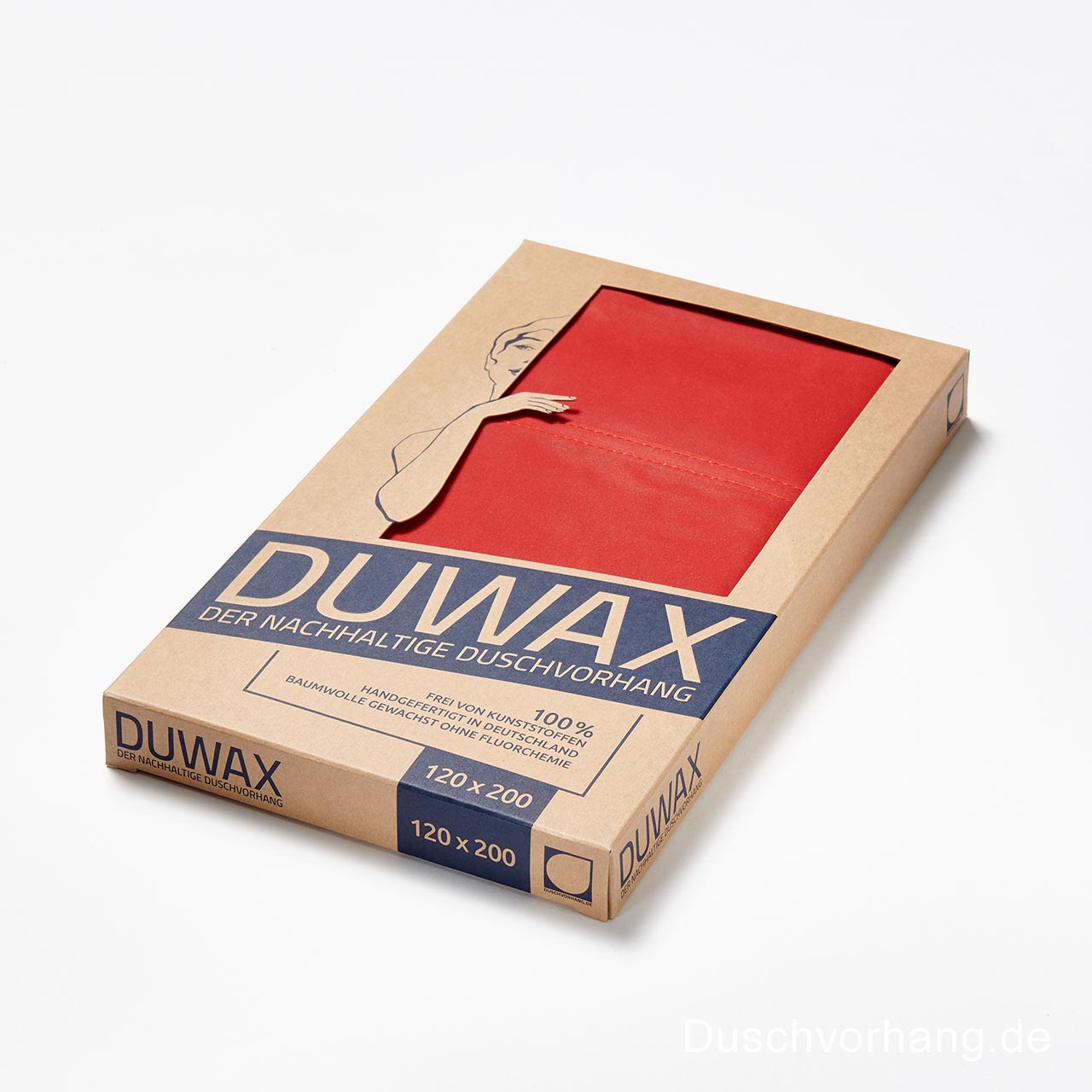 DUWAX Textil Duschvorhang Rot