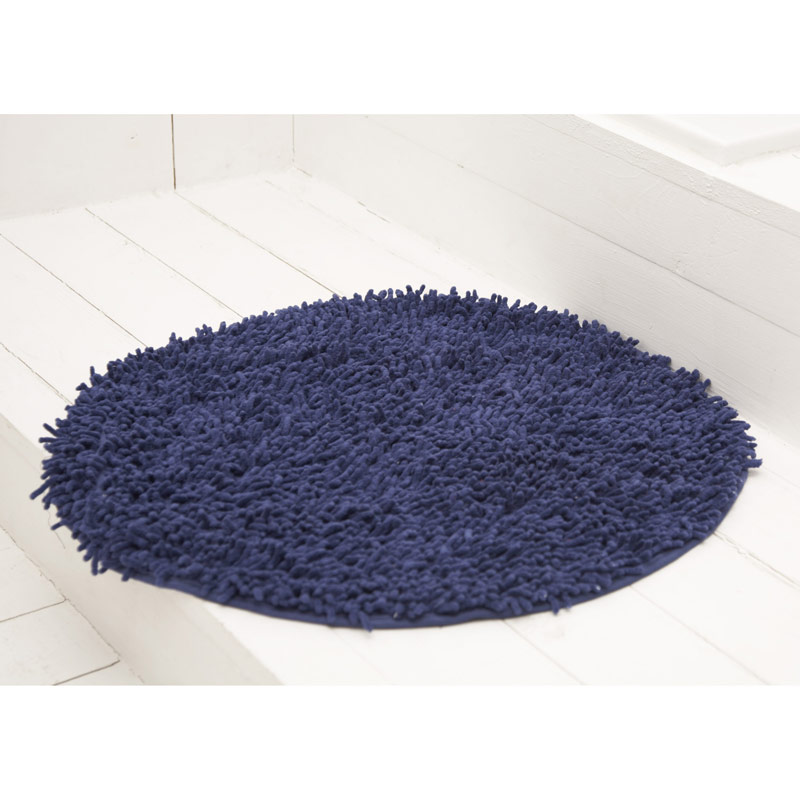 Badezimmerteppich rund Chenille Royal Blue - Blau