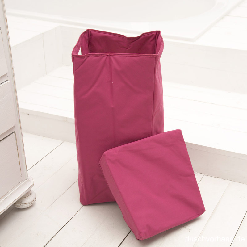 Wäschekorb mit Deckel, Henkel, faltbar - Lila - 30x30x60cm Wäschekorb mit Deckel, Henkel, faltbar - Lila - 30x30x60cm