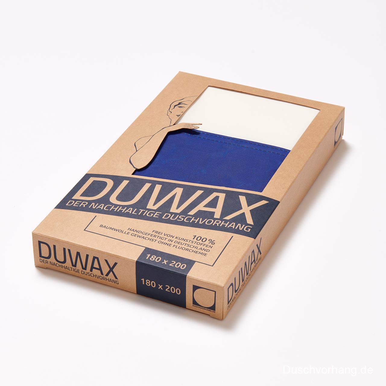 DUWAX Textil Duschvorhang Marine Blau Natur LIMITED EDITION