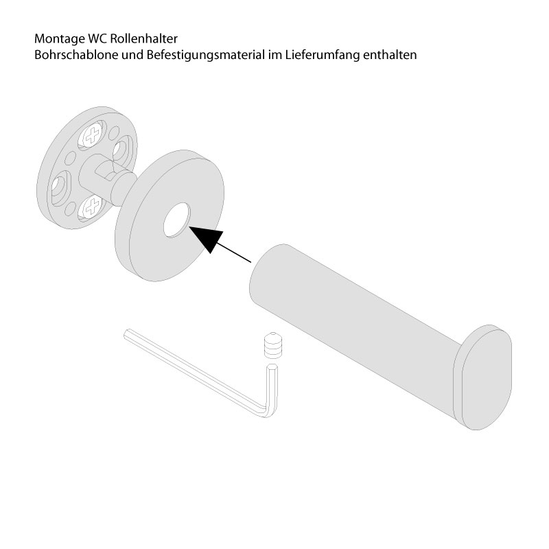 Ersatz Toilettenpapierhalter - eine WC Papier Rolle - Edelstahl - ErgoSystem Metric