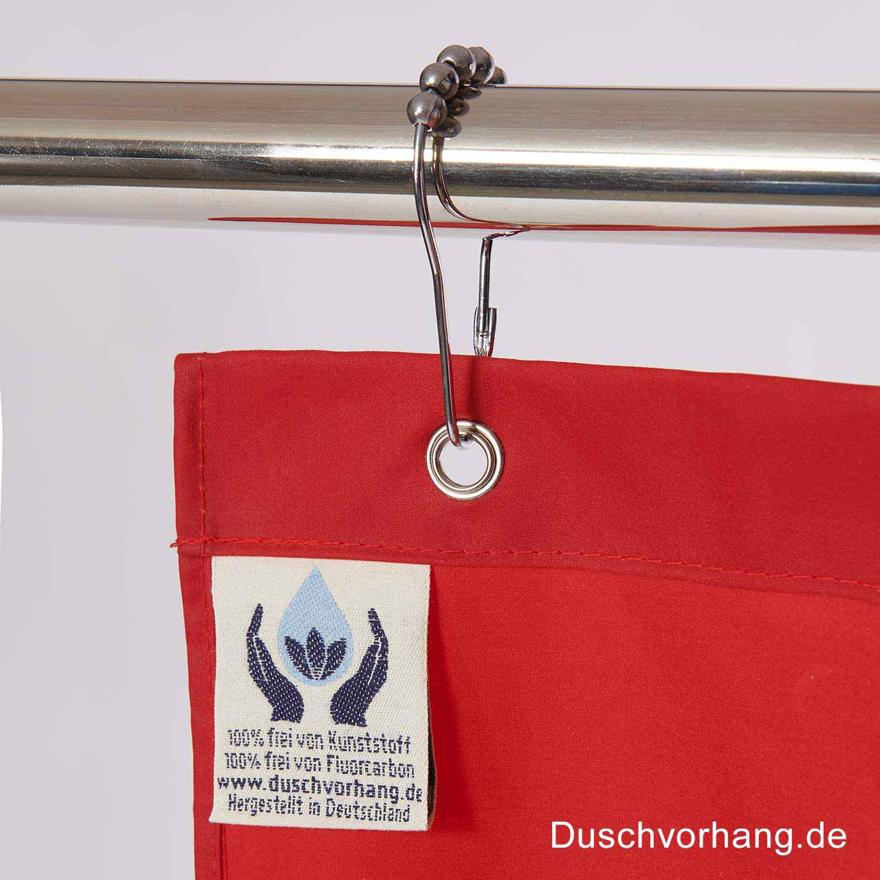 DUWAX Textil Duschvorhang Rot