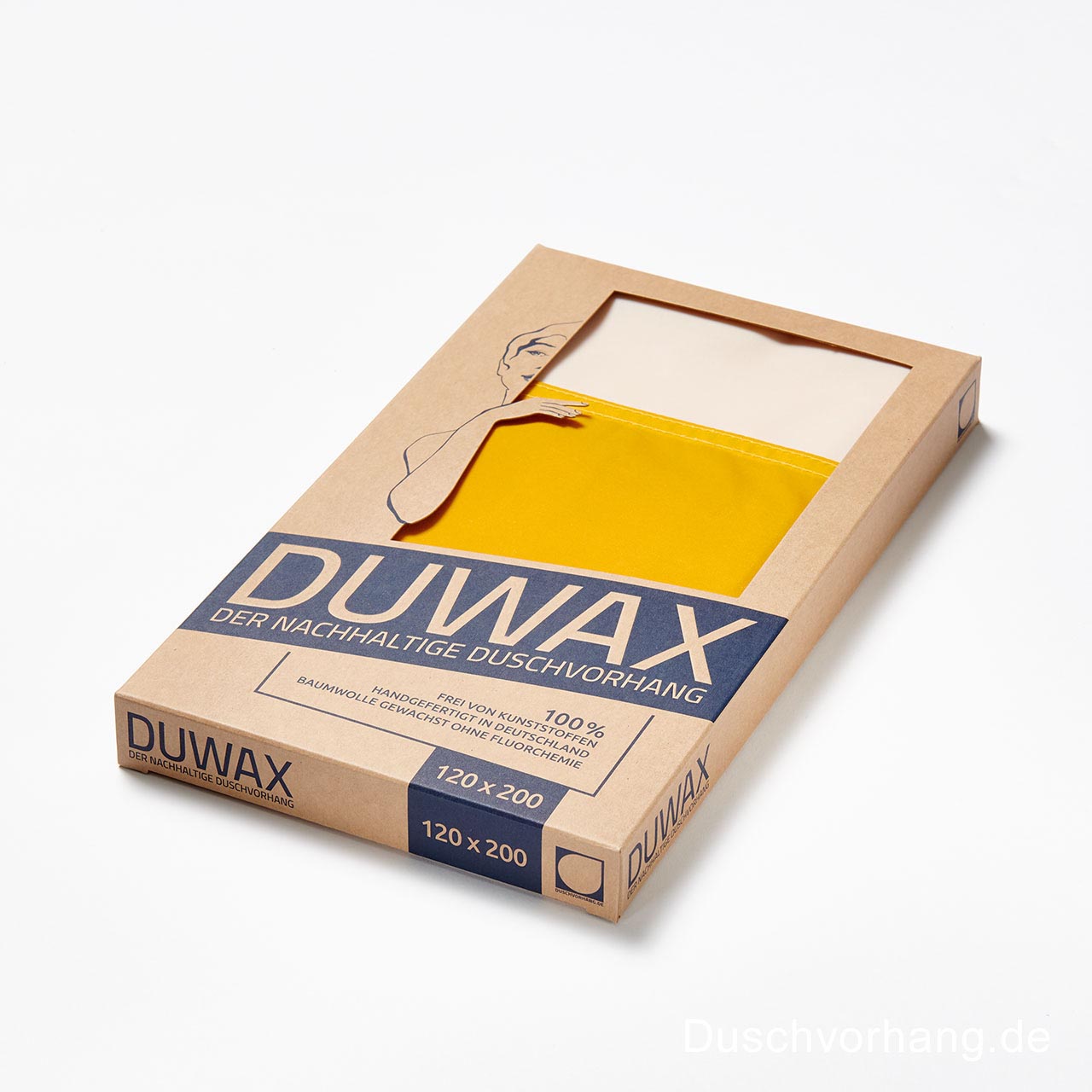 DUWAX Textil Duschvorhang Gelb Natur