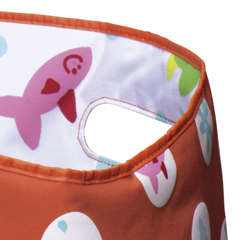 Wäschekorb rund, mit Henkel, faltbar - Orange Fish - 50x40cm Wäschekorb rund, mit Henkel, faltbar - Orange Fish - 50x40cm