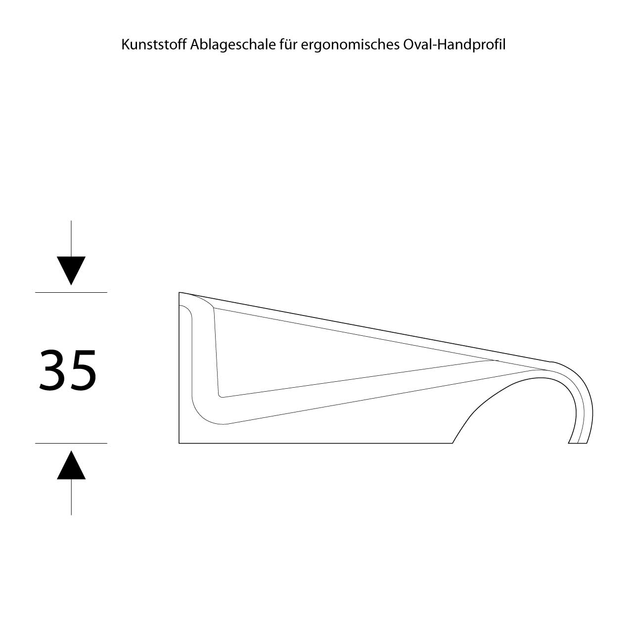 Ablage für ergonomischen Handlauf - Gerade - ErgoSystem Ablage für ergonomischen Handlauf - Gerade - ErgoSystem