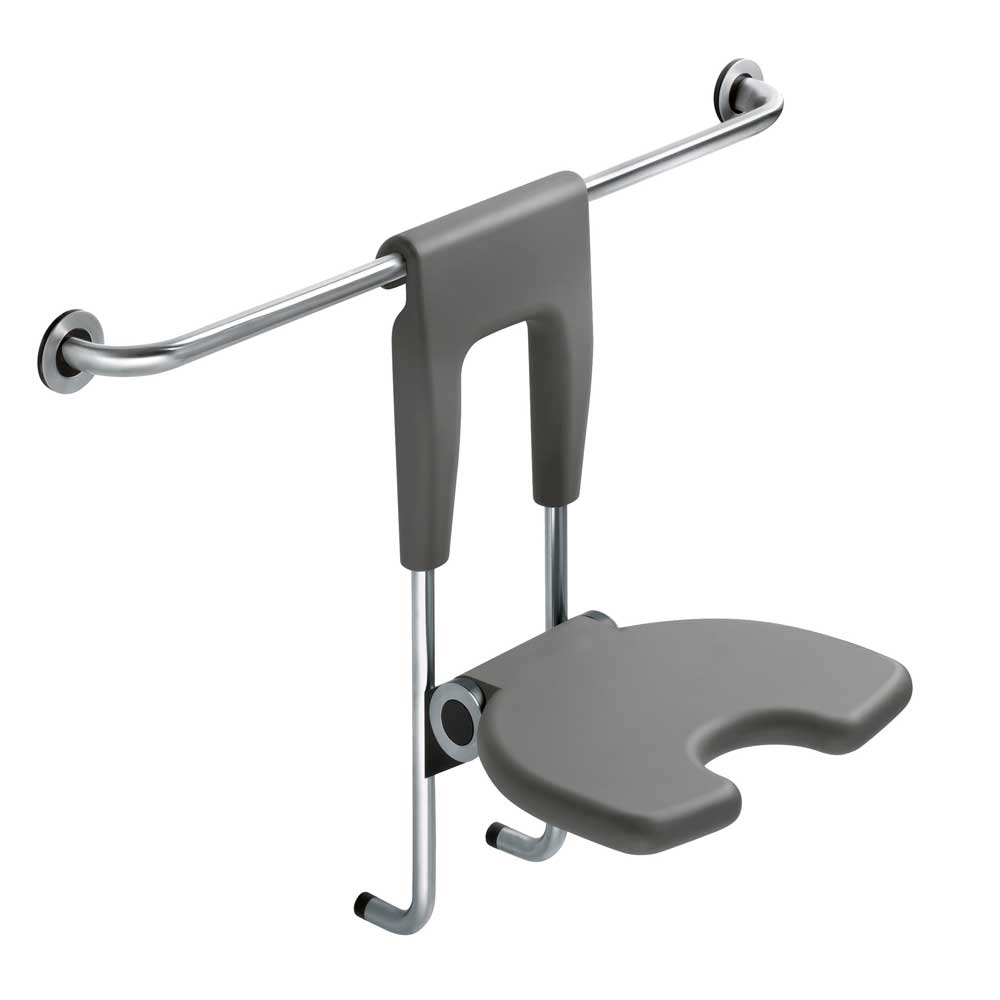 Duschklappsitz als Duschstuhl - mit Rückenlehne und Armlehne - ErgoSystem E300 Duschklappsitz als Duschstuhl - mit Rückenlehne und Armlehne - ErgoSystem E300