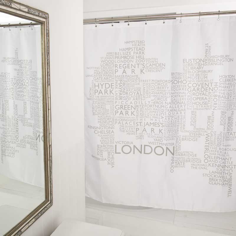 Duschvorhang Textil 180x180 London Duschvorhang Textil 180x180 London