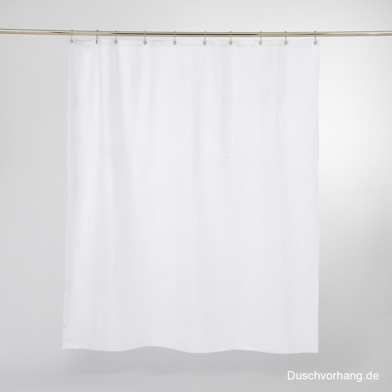 textil Duschvorhang weiss Gewebe Duschvorhang weiß an Duschvorhangstange