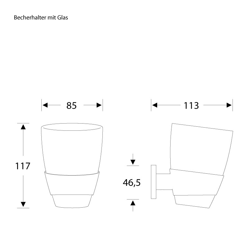 Zahnputzbecher Halter - inklusive Glas - Edelstahl - ErgoSystem Metric Zahnputzbecher Halter - inklusive Glas - Edelstahl - ErgoSystem Metric