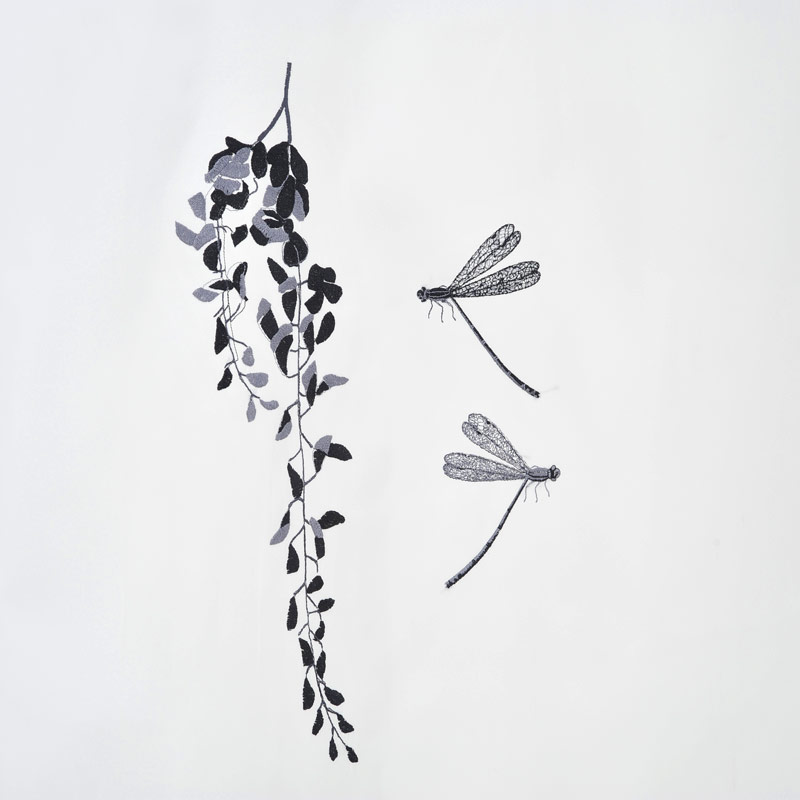 Individualisierung Stickerei Motiv Libelle Schwarz Individualisierung Stickerei Motiv Libelle Schwarz