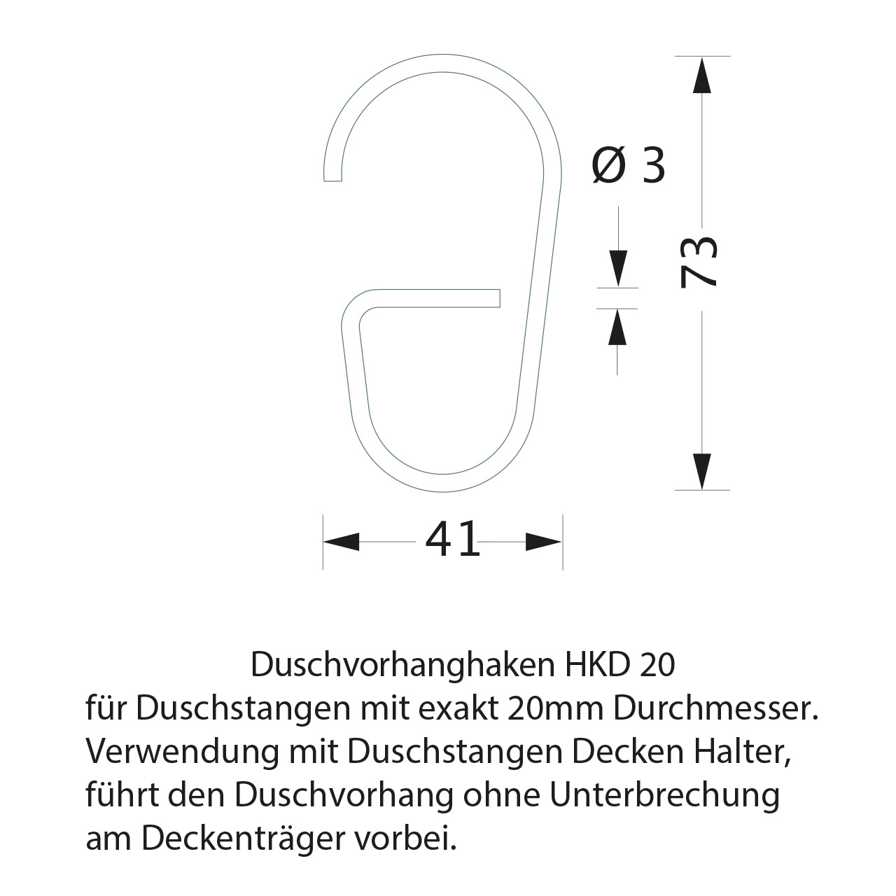 Ausziehbare Teleskop Duschvorhangstange zum klemmen - 20mm Edelstahl