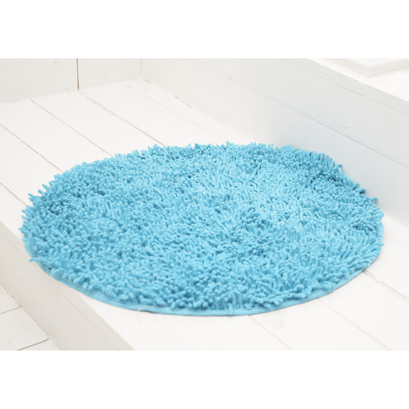 Badezimmerteppich rund Chenille Scuba Blue Badezimmerteppich rund Chenille Scuba Blue