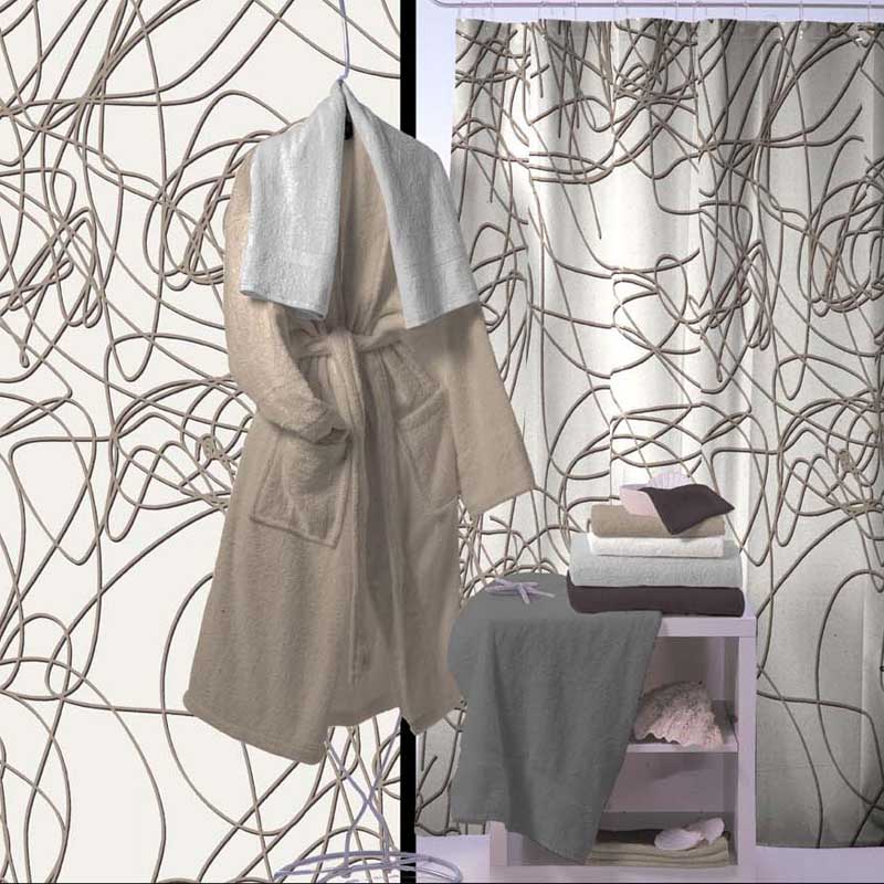 Duschvorhang 180x200 SPAGHETTI Beige Braun