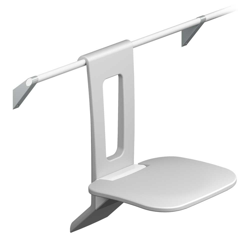Duschklappsitz als Duschstuhl zum Einhängen - mit Rückenlehne - ErgoSystem A100 Duschklappsitz als Duschstuhl zum Einhängen - mit Rückenlehne - ErgoSystem A100