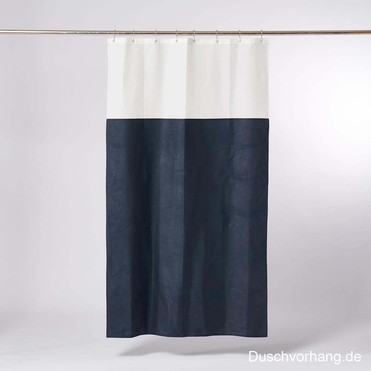 DUWAX Textil Duschvorhang Blau Natur