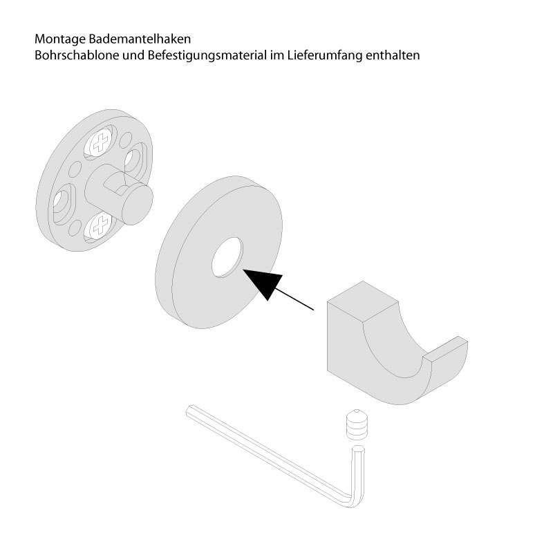 Handtuchhalter - Dusche Bad WC Haken - Kurz - Metric Edelstahl