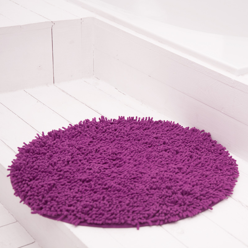 Badezimmerteppich rund Chenille Brombeer Badezimmerteppich rund Chenille Brombeer