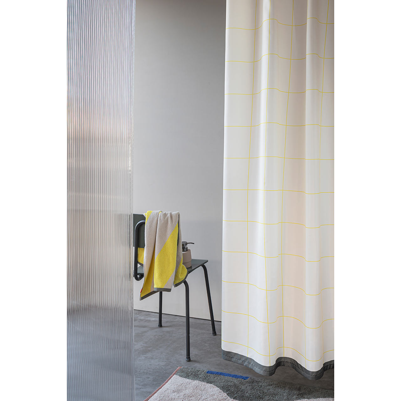 Textil Duschvorhang 150x200 (BxH in cm) Design Mesh Gelb