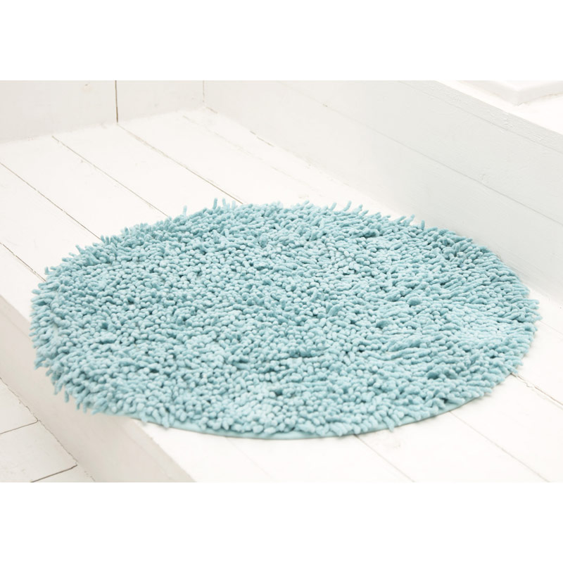 Badezimmerteppich rund Chenille Aqua Sky