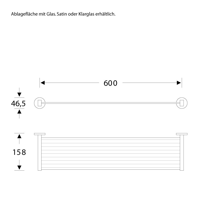 Ablage - Dusche Bad WC - Sicherheitsglas - FSB Metric Edelstahl