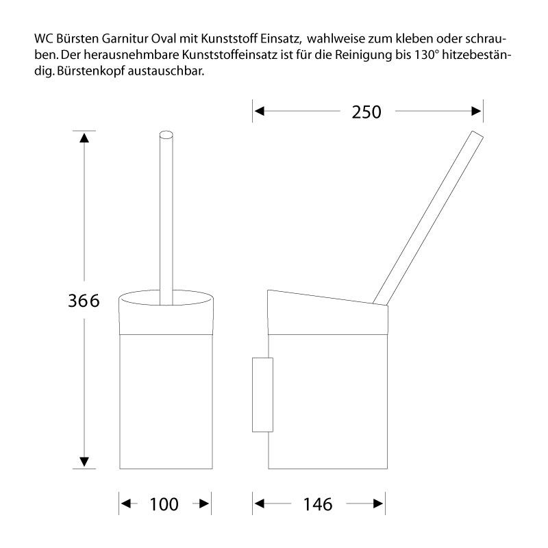 WC Garnitur Set - Wandmontage - Oval - Edelstahl - ErgoSystem Metric WC Garnitur Set - Wandmontage - Oval - Edelstahl - ErgoSystem Metric