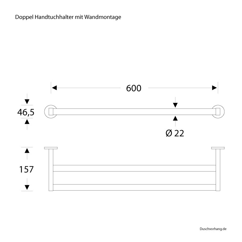 Wandhandtuchhalter Dusche Bad WC - Zweifach - FSB ErgoSystem