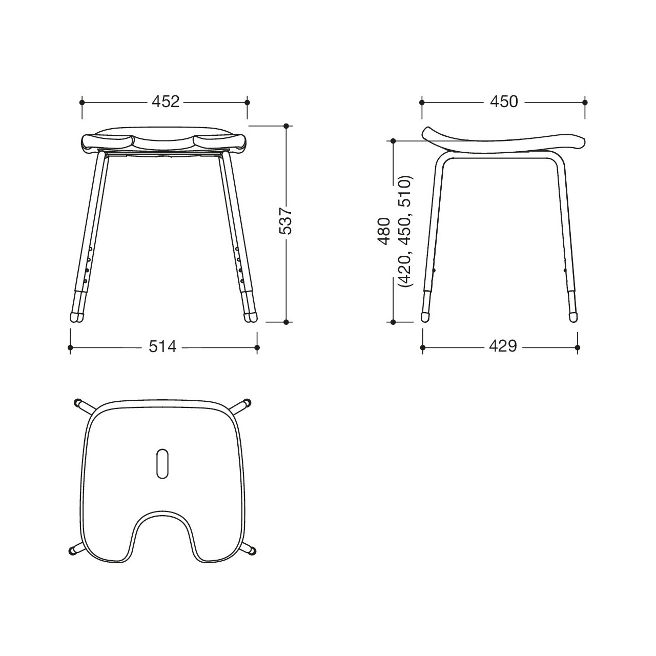 HEWI Duschhocker Basic – Technische Zeichnung mit Maßen & Dimensionen Technische Zeichnung des HEWI Duschhockers Basic mit detaillierten Maßen und Höhenverstellung für optimale Anpassung an individuelle Bedürfnisse.