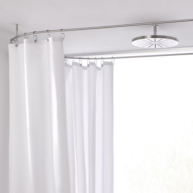 Duschvorhangstange Badewanne - Oval - 12mm Edelstahl Duschvorhangstange Badewanne - Oval - 12mm Edelstahl