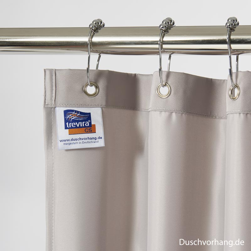 Duschvorhang Textil Grau Trevira CS, verschiedene Größen Duschvorhang Textil Grau Trevira CS, verschiedene Größen