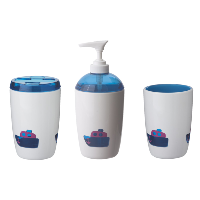 3er Set Becher Zahnputzbecher Seifenspender Ferry Blau 3er Set Becher Zahnputzbecher Seifenspender Ferry Blau