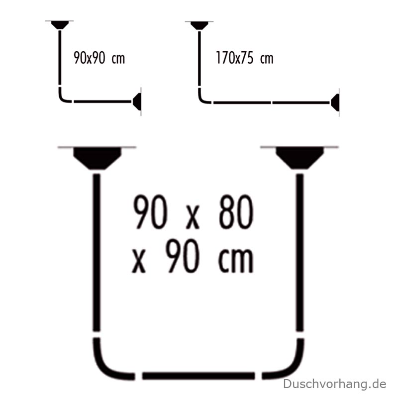 Universal Duschvorhangstange - Aluminium