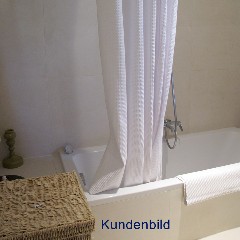 Duschvorhang Textil 180x200 Piquee Weiss Duschvorhang Textil 180x200 Piquee Weiss