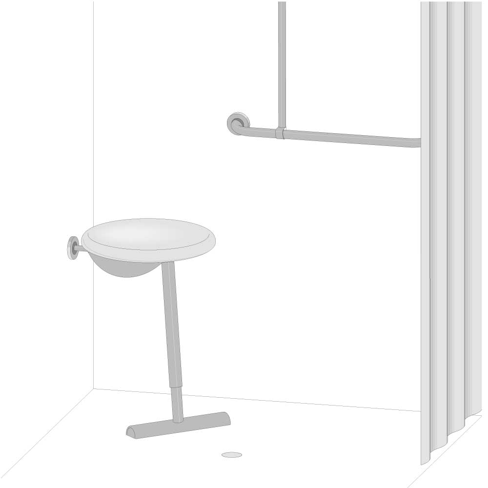 Zusatz Hocker für Badewannensitz - Drehbare Sitzfläche - ErgoSystem E300 Zusatz Hocker für Badewannensitz - Drehbare Sitzfläche - ErgoSystem E300