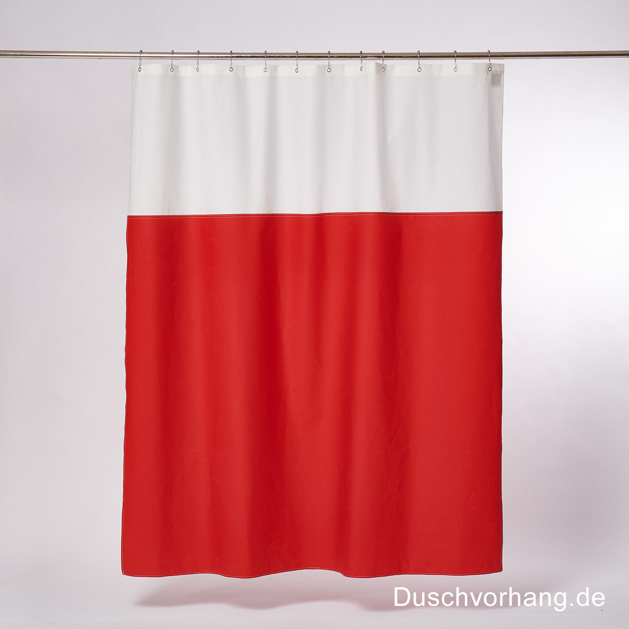 DUWAX Textil Duschvorhang Rot Natur