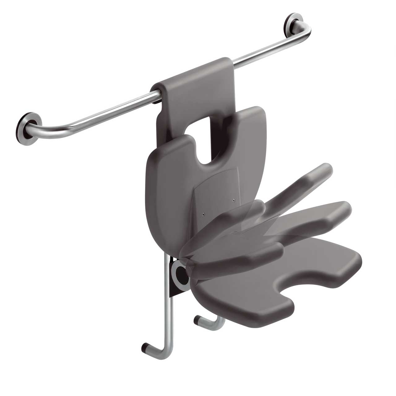 Duschklappsitz als Duschstuhl - mit Rückenlehne und Armlehne - ErgoSystem E300 Duschklappsitz als Duschstuhl - mit Rückenlehne und Armlehne - ErgoSystem E300