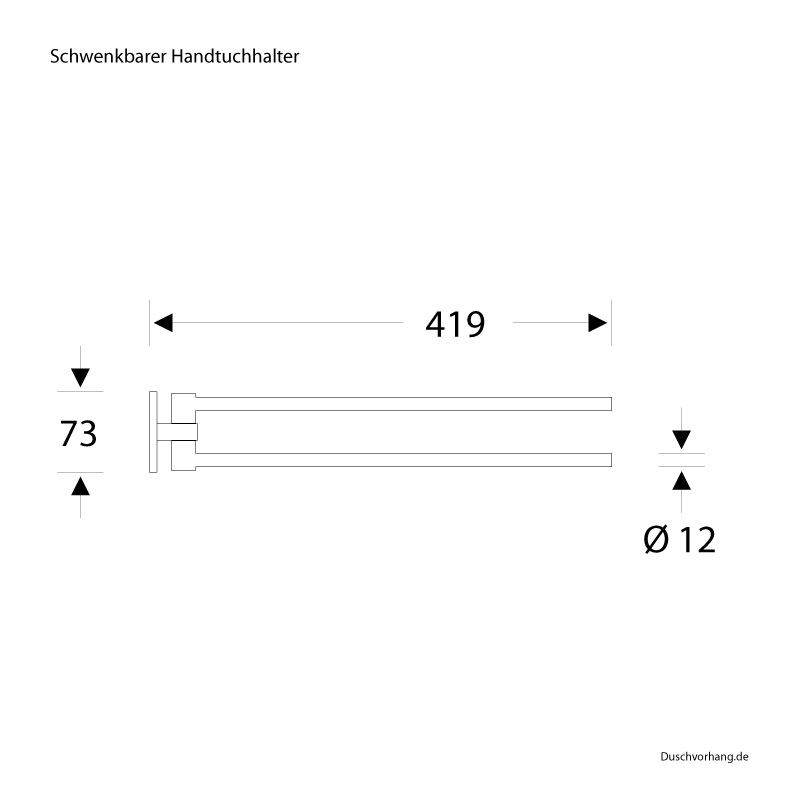 Doppel Handtuchhalter - Schwenkbar - Seitlich - ErgoSystem Metric Doppel Handtuchhalter - Schwenkbar - Seitlich - ErgoSystem Metric