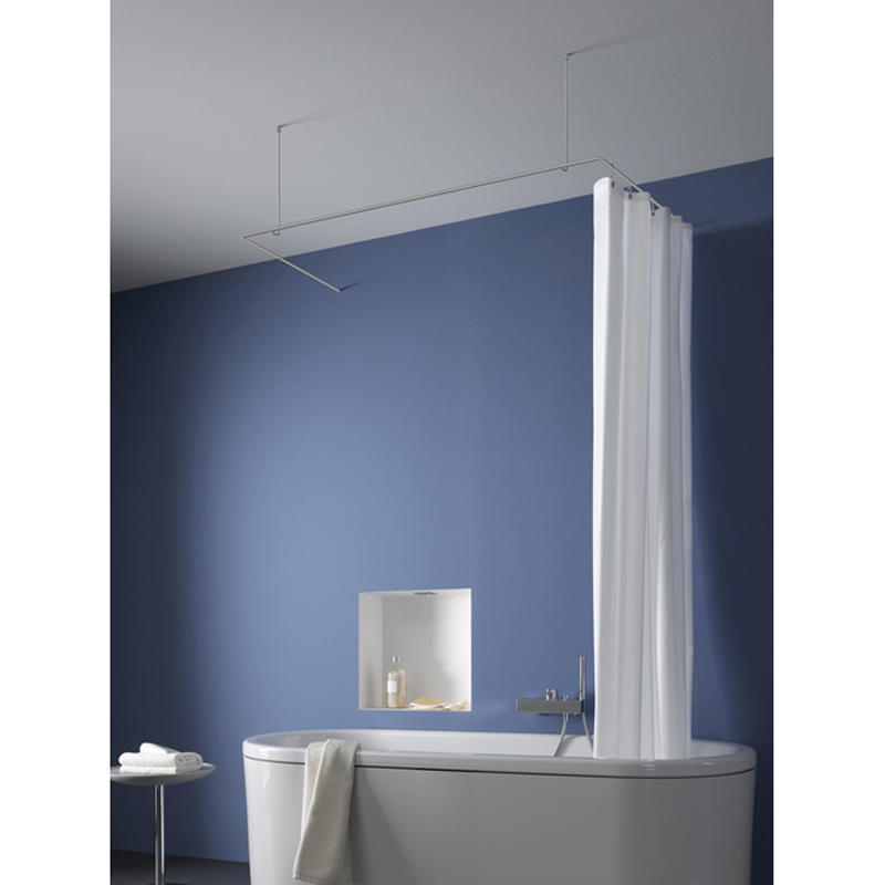 Duschvorhangstange Badewanne U Form - Deckenhalterung - 12mm Edelstahl Duschvorhangstange Badewanne U Form - Deckenhalterung - 12mm Edelstahl