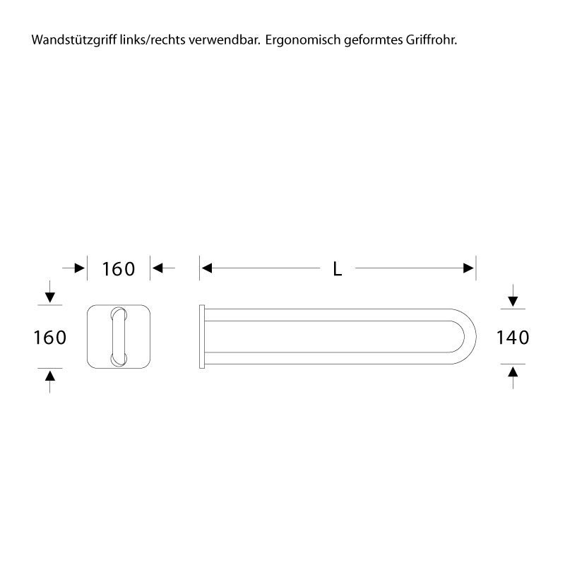 Badezimmer Haltegriff - Klappbar - Wandmontage - FSB ErgoSystem