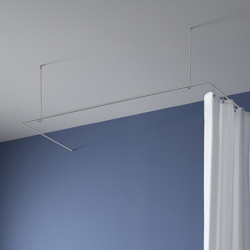 Duschvorhangstange Badewanne U Form - Deckenhalterung - 12mm Edelstahl Duschvorhangstange Badewanne U Form - Deckenhalterung - 12mm Edelstahl