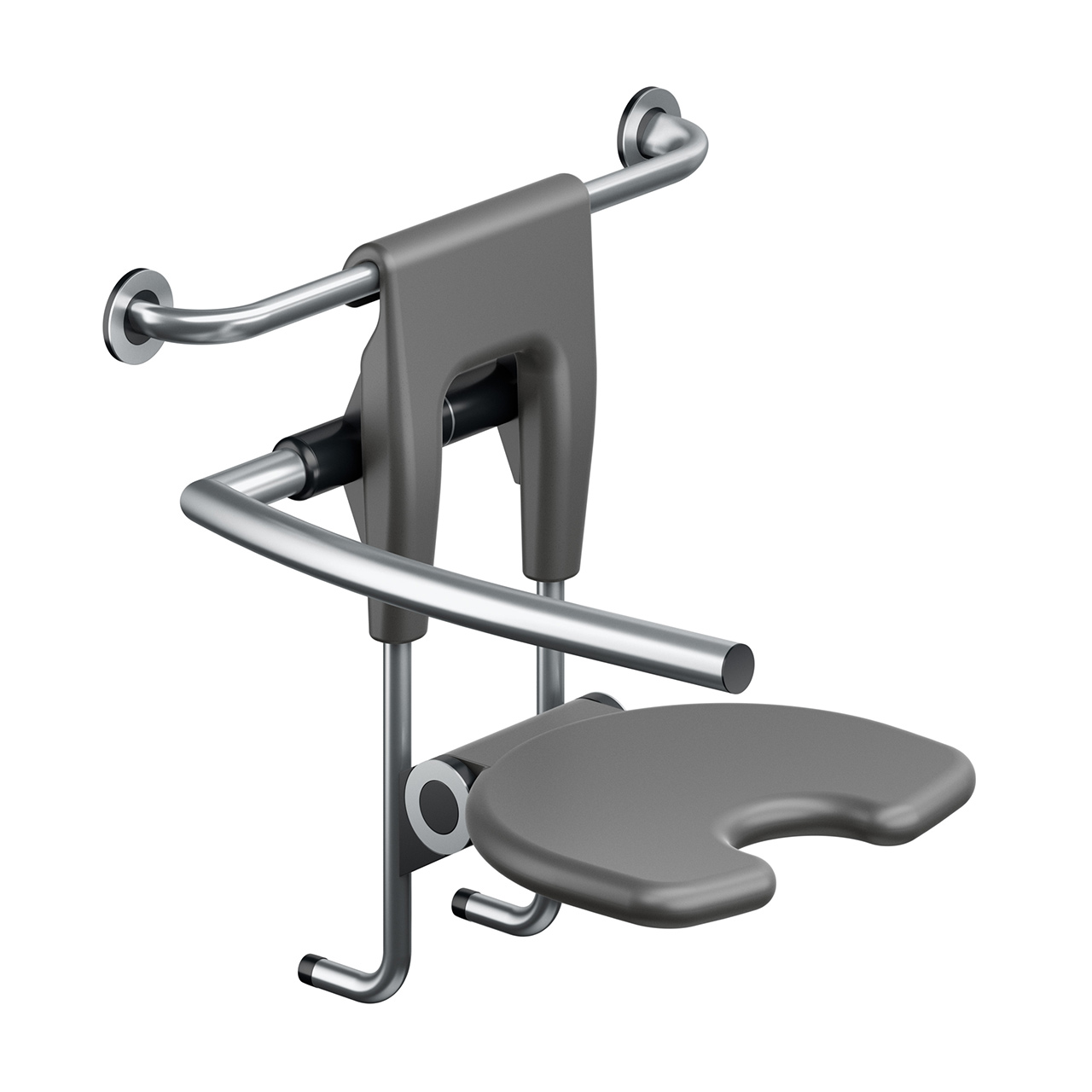 Duschklappsitz - Duschstuhl - mit Rückenlehne und Armlehne - FSB