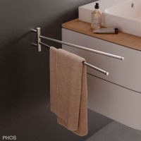 Doppel Handtuchhalter Waschbecken - schwenkbar - Edelstahl